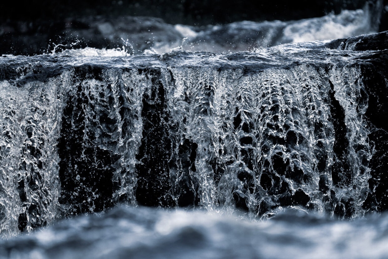 Details of the roaring waters of a rapid